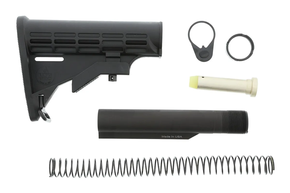 Leapers UTG Pro Polymer 6-Position Stock Assembly, Black Hardcoat Anodized - RBU6BM - Stock & Brace for AR-15, vista 1