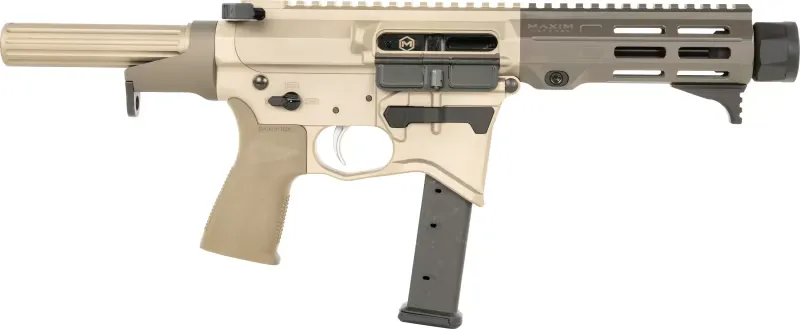 Maxim Defense MXM48173 CPS MD9 Caliber with 5.50" Barrel, Arid Brown Anodized Metal Finish, Polymer Grip Right Hand - Complete Rifle, vista 1