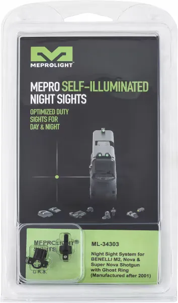 Meprolight Ghost Ring Sight Fits Benelli M2/Nova/Super Nova, Green - 1343033101 - Iron Sights for AR-15, vista 1