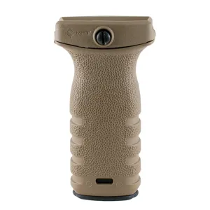 Mission First Tactical MFT React Short Vertical Grip, Scorched Dark Earth - RSGSDE - Foregrip for AR-15, vista 1