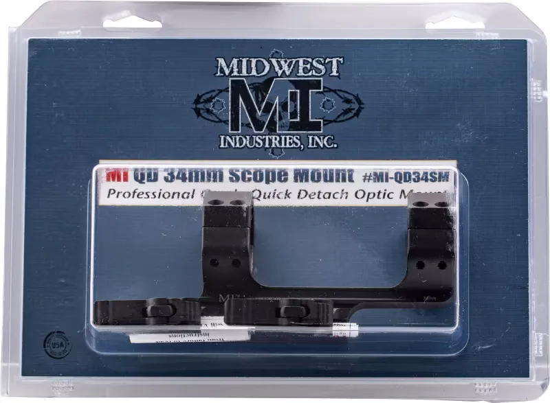 Midwest Industries 0.85" 6061 Aluminum Quick Detach Scope Mount w/ 1.4" Offset, Hardcoat Anodized Black - MI-QD34SM - Handguard for AR-15 - view 2