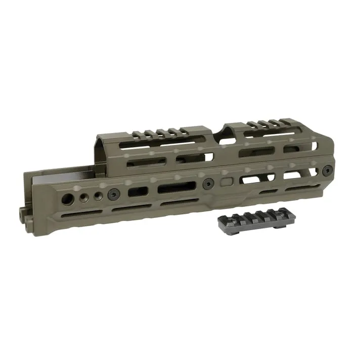 Midwest Industries AK Alpha 2-Piece Drop-In M-LOK Handguard 10", OD Green - Handguard for AR-15, vista 1