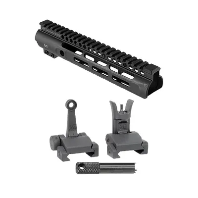 Midwest Industries Ar-15 Slim Line Handguards W/ Flip-Up Combat Sights - 9.25" Slim Line Handguard W/ Flip-Up Combat Sights - Handguard for AR-15 - view 1