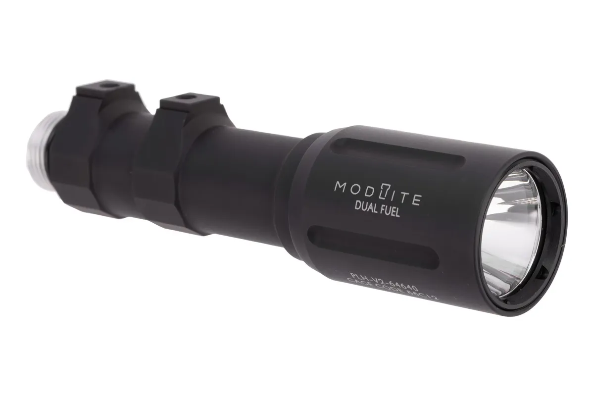 Modlite Systems PLHv2 18650 Dual Fuel Weapon Mounted Light - No Tailcap or Charger - Black - Light, vista 1