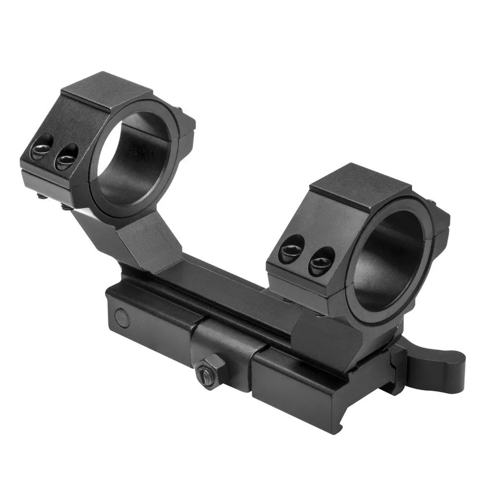 NcStar AR-15 30mm or 1" Aluminum 1-Piece Quick Release Adjustable Scope Mount, Anodized Black - MARCQ - Optic Mount - view 3