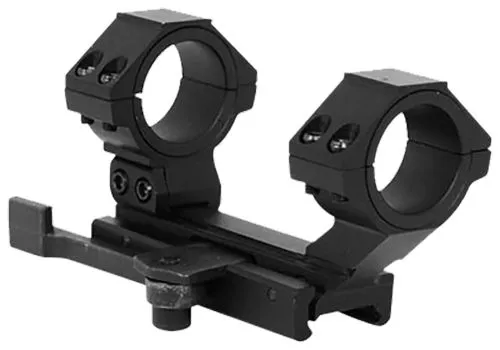 NcStar AR-15 30mm or 1" Aluminum 1-Piece Quick Release Adjustable Scope Mount, Anodized Black - MARCQ - Optic Mount, vista 1
