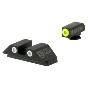 Night Fision Night Sight Set for Glock 17/17L/19/22-28/31-35/37-39 Pistols, Green with Yellow Square Front, Green with White Square Rear - GLK-001-003-YGWG - Iron Sights for AR-15 - view 1