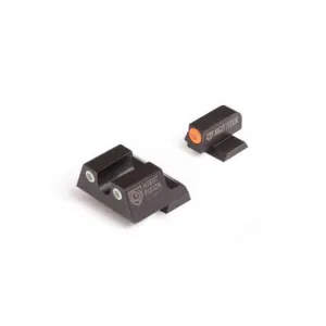 Night Fision Perfect Dot Tritium Night Sight Set with White "U" Notch Rear, Orange Front - GLK-003-007-OGWG - Iron Sights for AR-15 - view 1