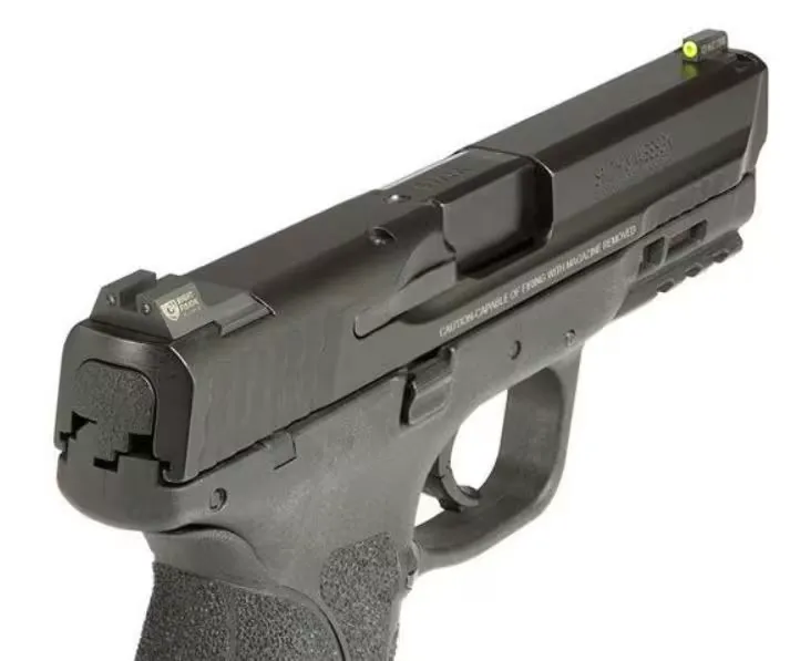 Night Fision SAW201003YGZ Night Sight Set Square S&W M&P/SD9 VE/SD40 VE Green Tritium w/Yellow Outline Black - Iron Sights for AR-15, vista 1