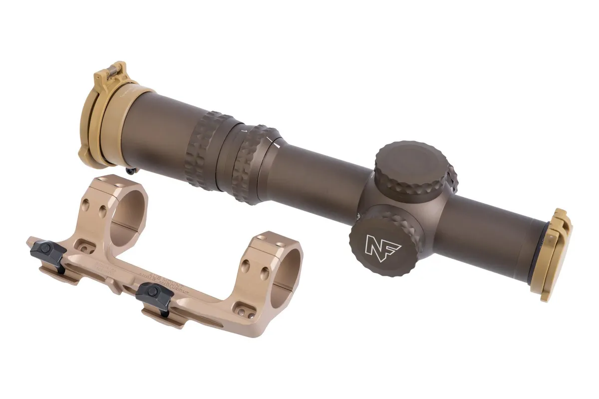 NightForce ATACR 1-8x24 FFP FDE Scope FC-DMX Reticle with Reptilia Corp AUS FDE Mount - Rifle Scope, vista 1