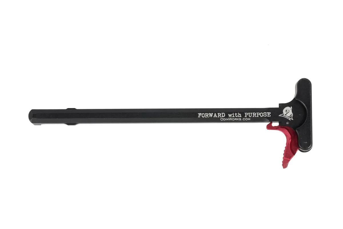 Odin Works AR-10 Extended Charging Handle - Red - Charging Handle for AR-15, vista 1