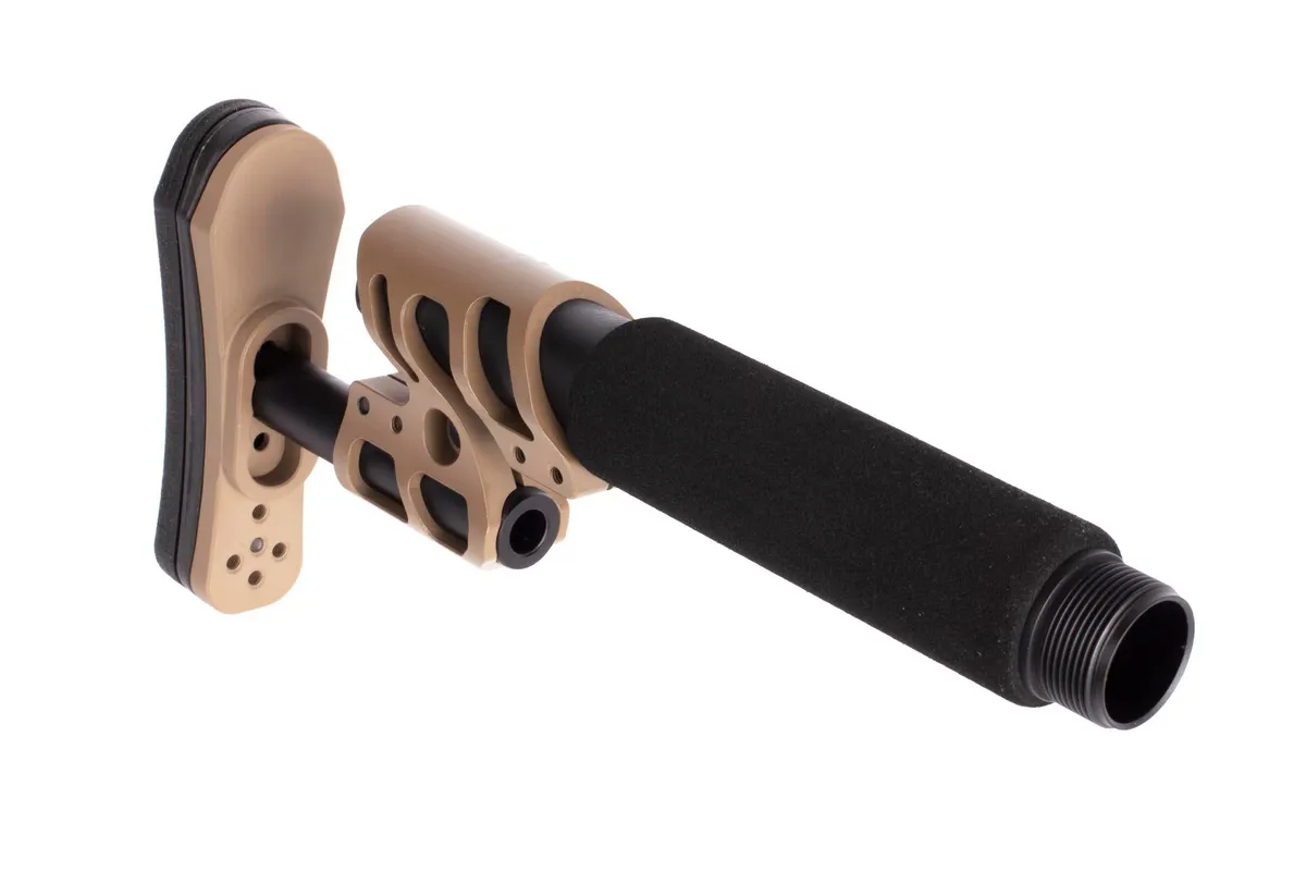 Odin Works Zulu Adjustable Stock Kit w/ Padded Pistol Buffer Tube & End Plate, Flat Dark Earth - Stock & Brace for AR-15, vista 1