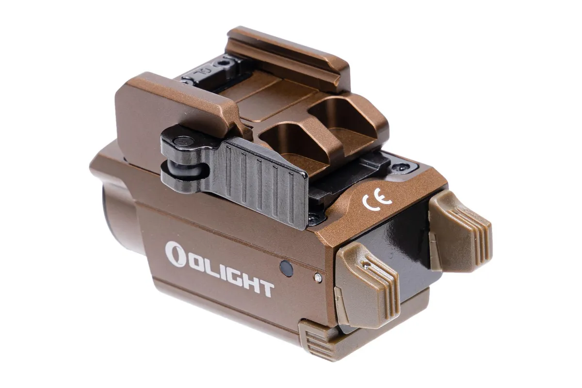 Olight Baldr Mini 600 Lumen Flashlight with Green Laser Sight - Tan - Light, vista 2