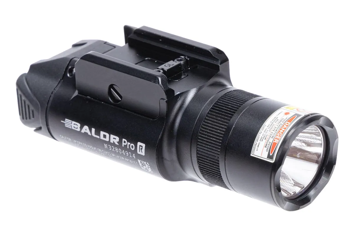 Olight Baldr Pro 1350 Lumen Pistol Flashlight with Green Laser Sight - Black - Light - view 2