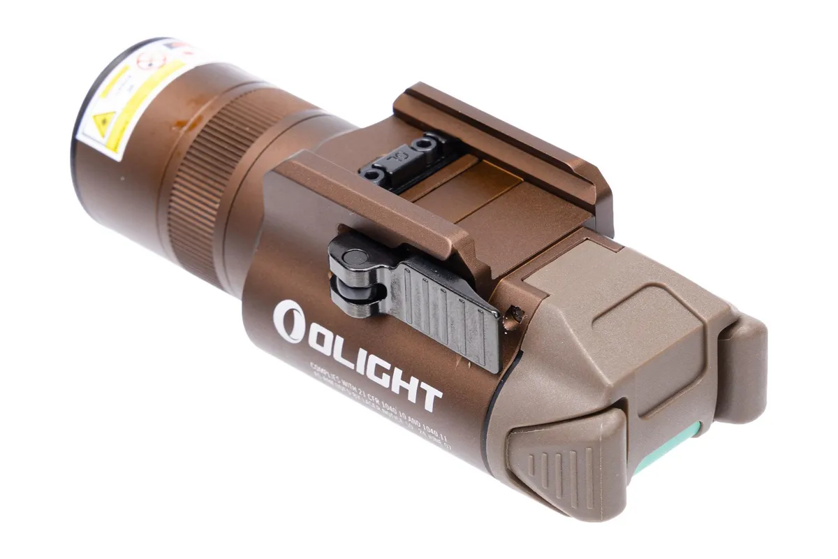 Olight Baldr Pro R 1350 Lumen Rechargeable Weapon Light and Green Laser Sight - Tan - Light, vista 3
