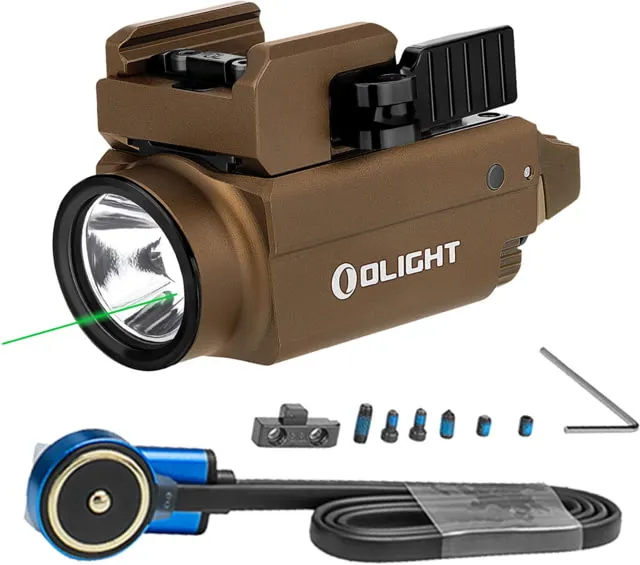 Olight Baldr S 800 Lumens LED Tactical Flashlight with Green Laser Tan - Light, vista 1