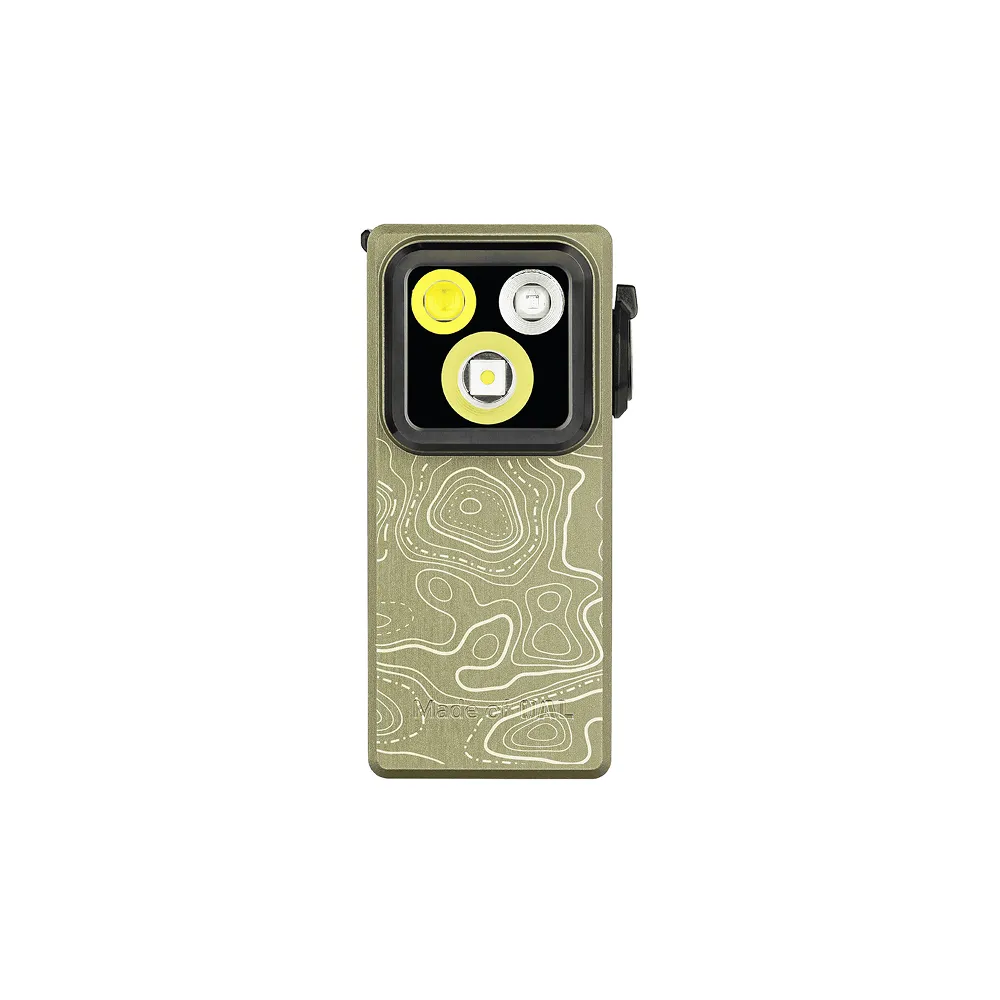 Olight Oclip Ultra 530 Lumen Clip On Flashlight, Olive Topo - OCLIPULTRAOT - Light, vista 1