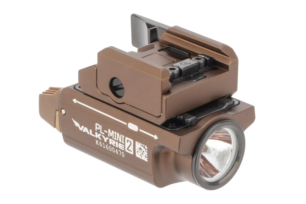 Olight Odin Mini 1250 Lumen Rechargeable Rail Mount Flashlight - Desert Tan - Light - view 1
