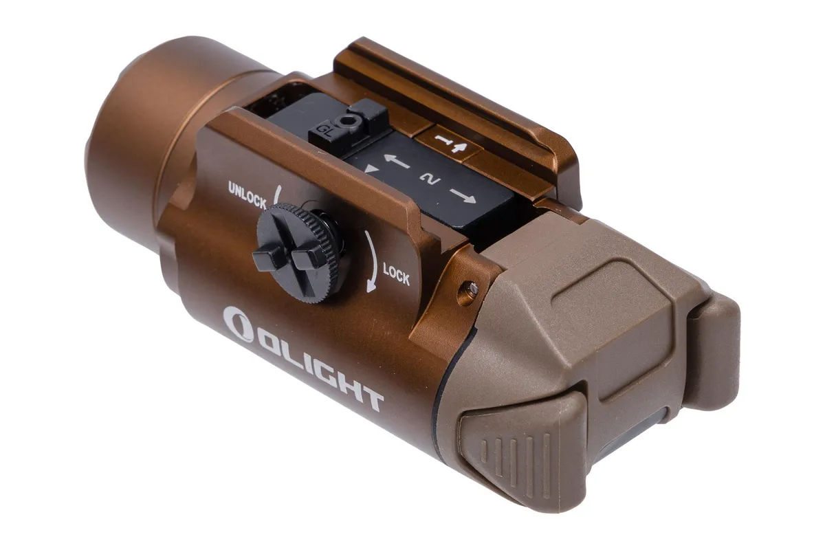 Olight PL-3R Valkyrie 1500 Lumen Rechargeable Mountable Tactical Flashlight - Tan - Light - view 3