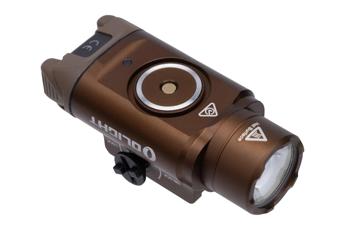 Olight PL-3R Valkyrie 1500 Lumen Rechargeable Mountable Tactical Flashlight - Tan - Light - view 4