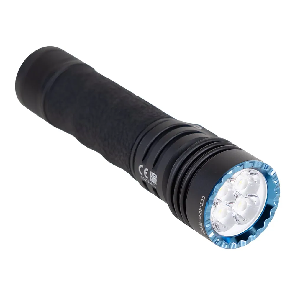 Olight Seeker 4 Pro Rechargeable Neutral White LED Flashlight, Matte Black, 4600 Max Lumens - Light, vista 1