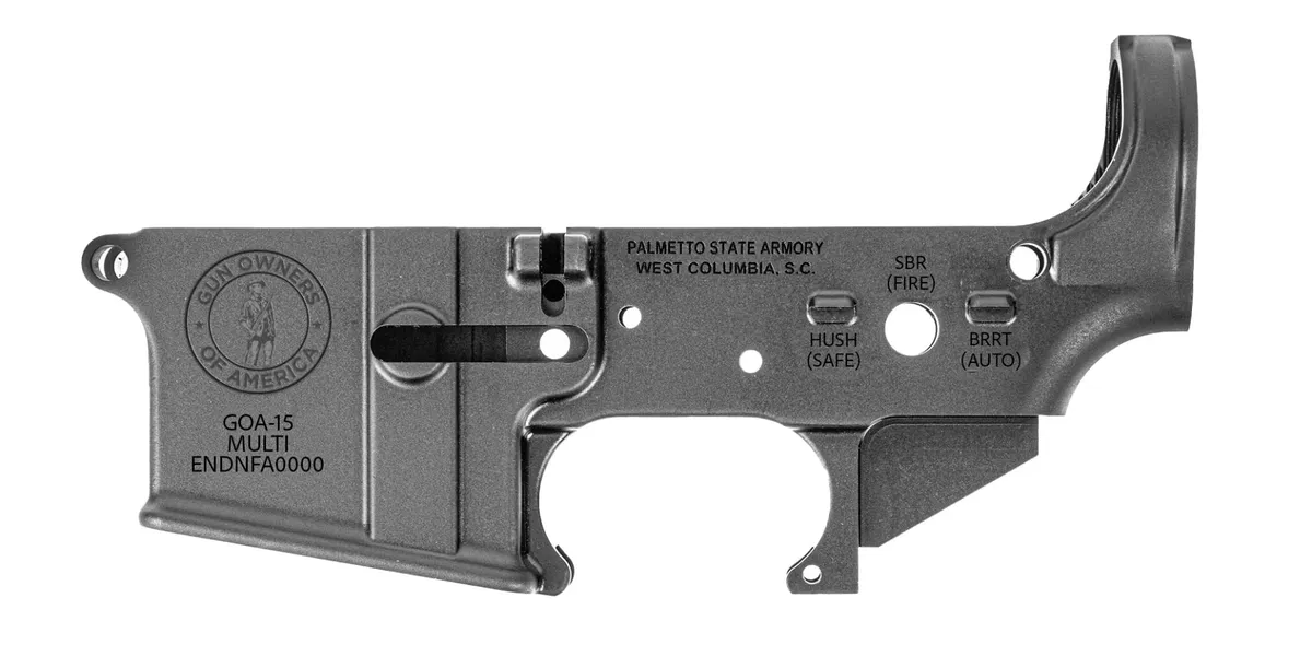 Palmetto State Armory Fundraiser: PSA AR-15 "GOA-15" Stripped Lower Receiver - Lower Receiver for AR-15 - view 1