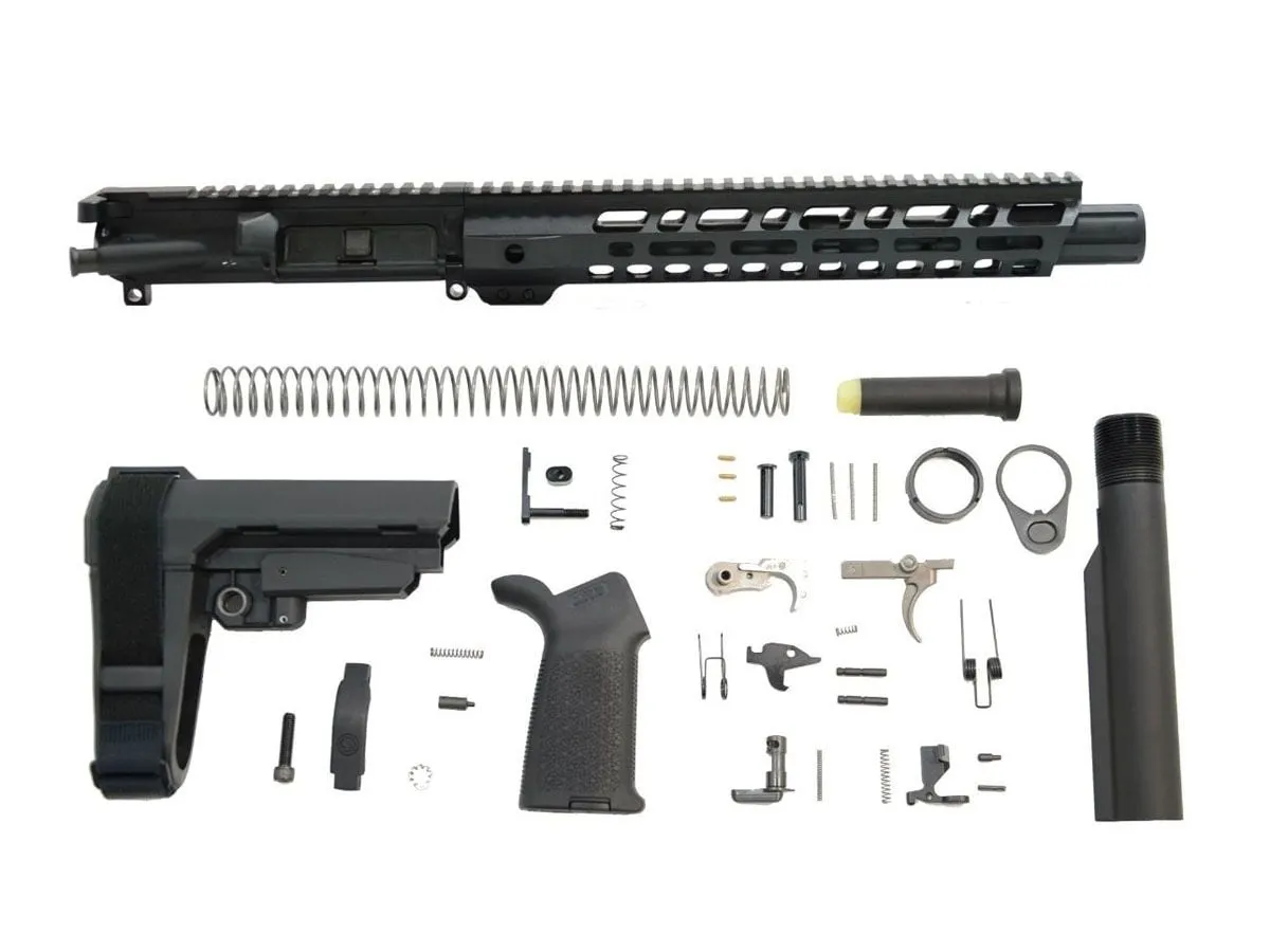 Palmetto State Armory PSA 10.5" Carbine-Length 5.56 NATO 1/7 Nitride 12" Slant M-Lok MOE EPT SBA3 Pistol Kit - 5165448877 - Upper Receiver for AR-15, vista 1