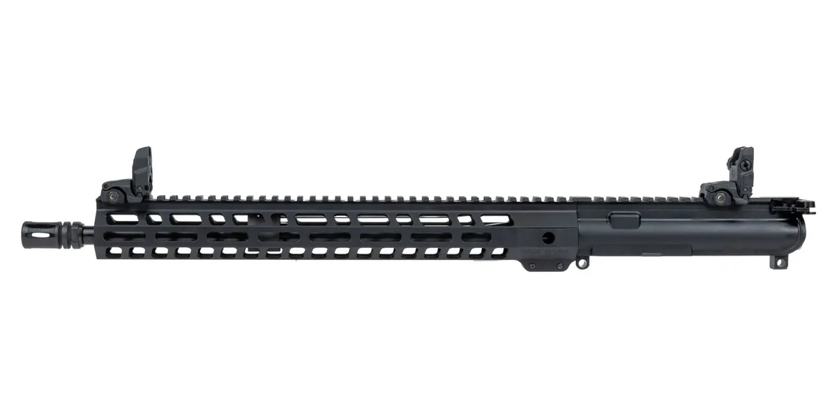 Palmetto State Armory PSA 16" Mid-Length Pencil 5.56 NATO 1:7 Nitride 15" Lightweight M-LOK Upper w/ NiB BCG, CH, & MBUS Sights - Upper Receiver for AR-15, vista 2