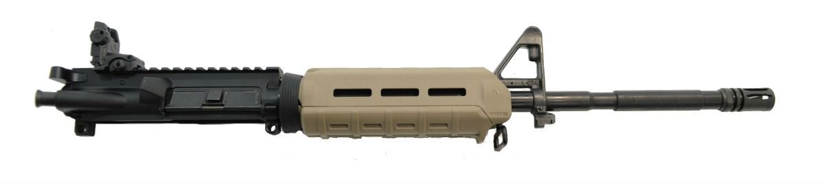 PSA 16" Nitride 1:7 M4 Carbine 5.56 NATO MOE AR-15 Upper Assembly, FDE - with BCG/CH & Rear MBUS - Upper Receiver for AR-15, vista 1