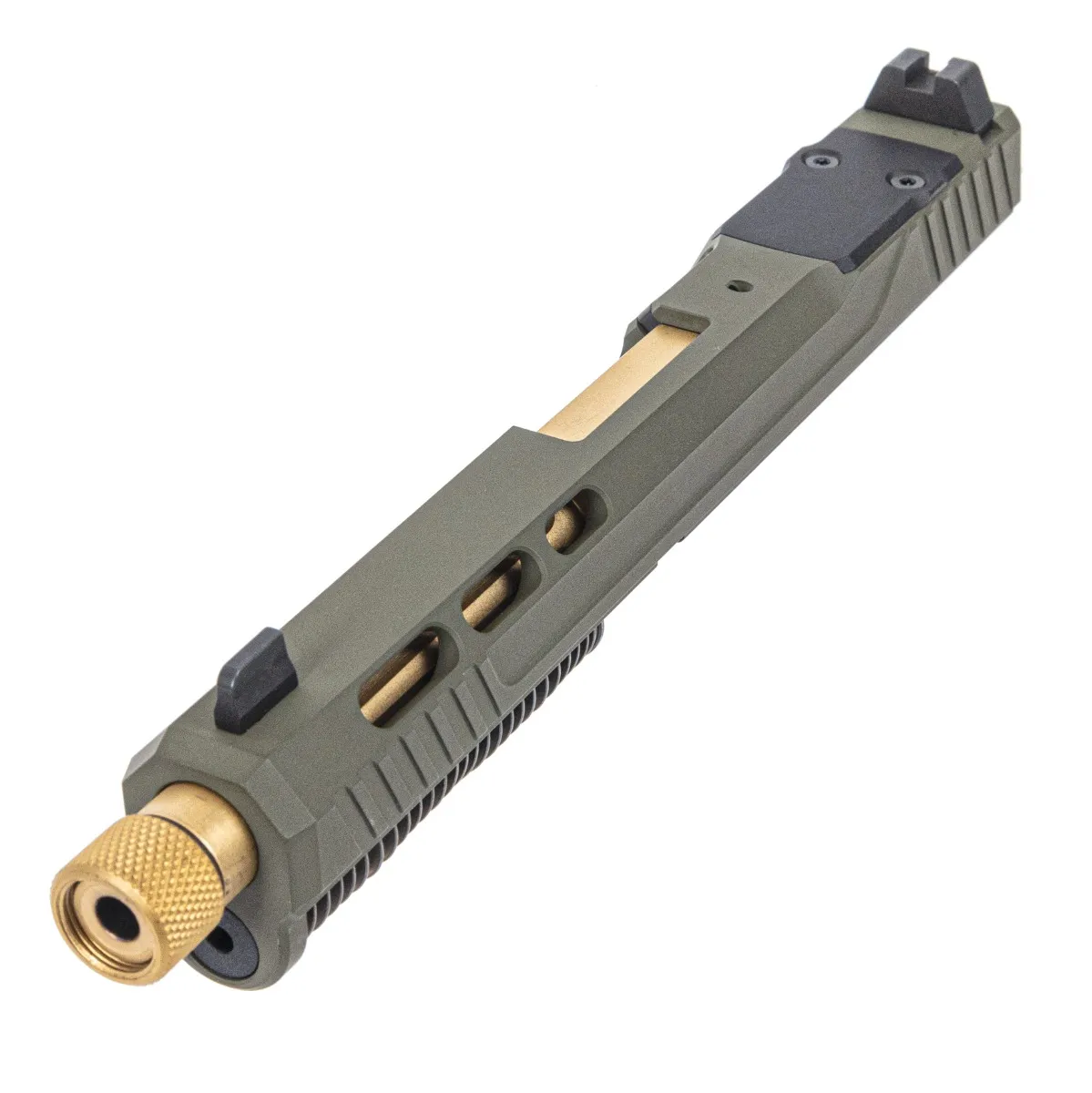 Palmetto State Armory PSA 5.7 Rock RK1 Complete Optics Ready Slide With Gold Threaded Barrel, Sniper Green - Barrel for AR-15, vista 1