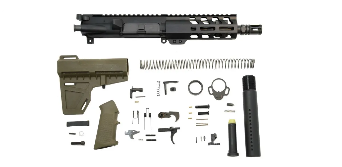 Palmetto State Armory PSA 7" Nitride 5.56 1/7 6" Lightweight M-Lok Classic Shockwave Pistol Kit, ODG - 5165448930 - Upper Receiver for AR-15, vista 1