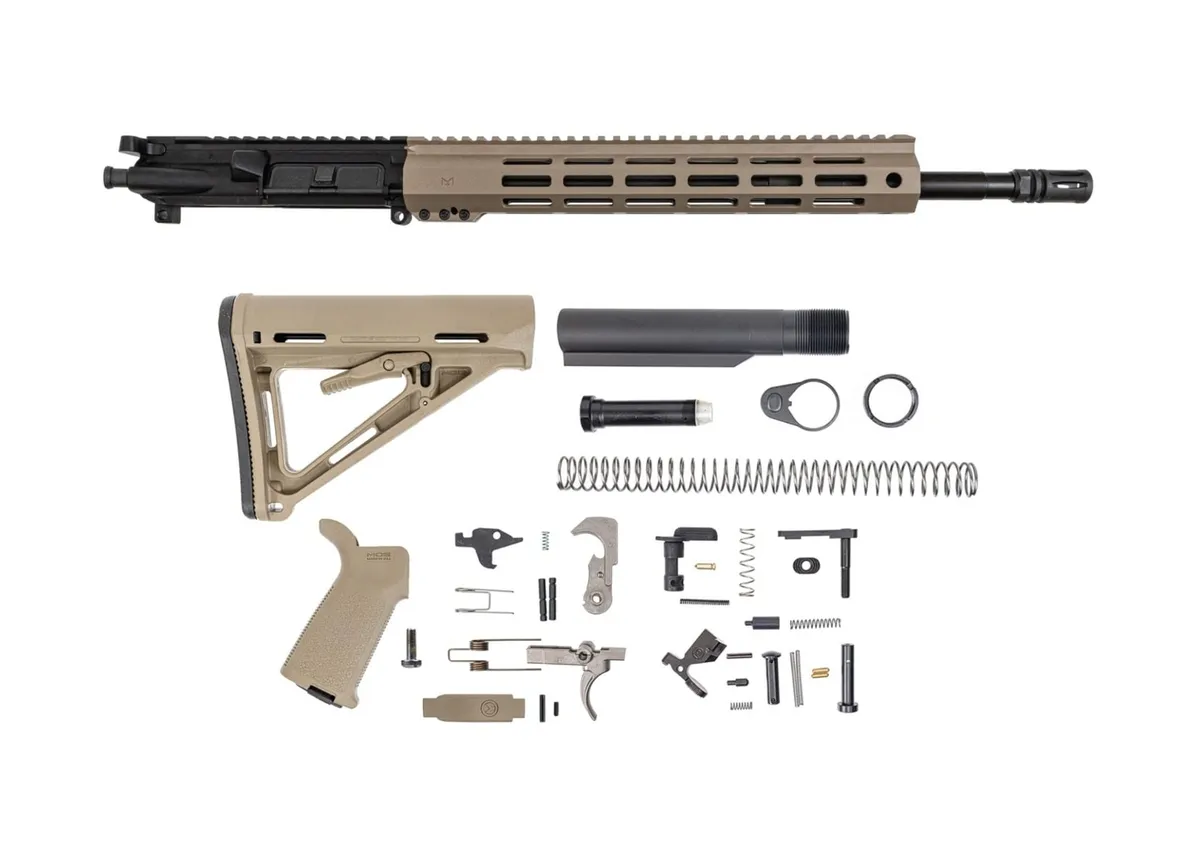 Palmetto State Armory PSA AR-15 16" Mid-Length 5.56 NATO 1:7 Nitride 13" FDE Lightweight Hex M-Lok MOE EPT Rifle Kit, FDE - Upper Receiver for AR-15 - view 1