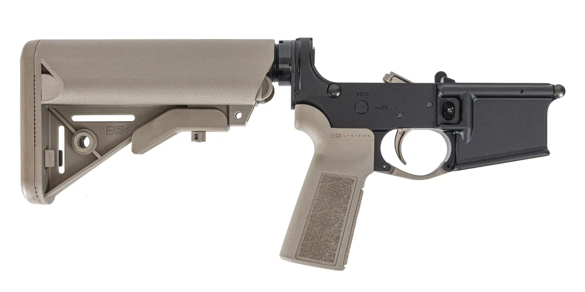 Palmetto State Armory PSA AR15 Complete Lower B5 2 Stage SOPMOD Stock, FDE - Lower Receiver for AR-15 - view 1