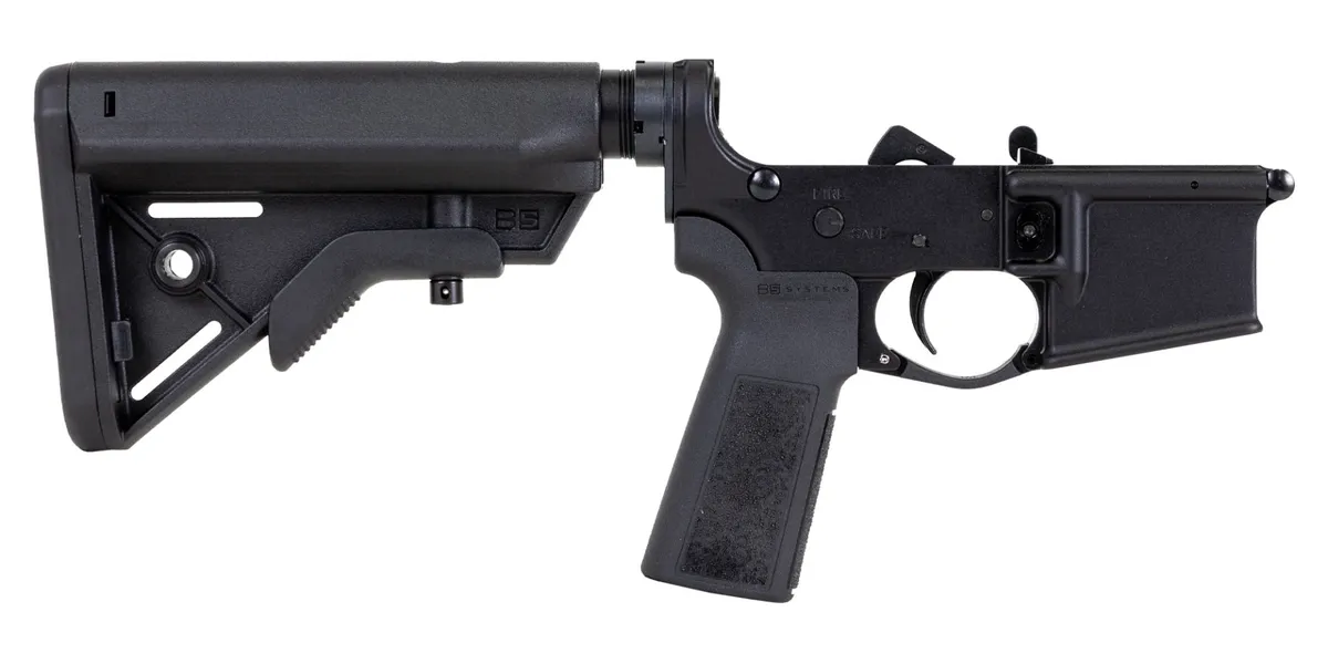 Palmetto State Armory PSA AR15 Complete Lower B5 Bravo Stock, Black - Lower Receiver for AR-15, vista 1