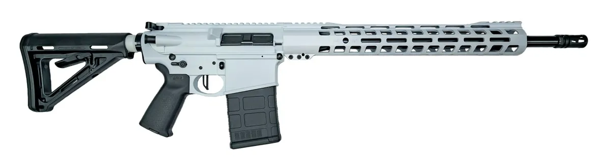 Palmetto State Armory PSA Custom .308 18" Nitride 15" M-Lok Rifle W/3.5 Flatbow FCG - Snow - Handguard for AR-15 - view 1