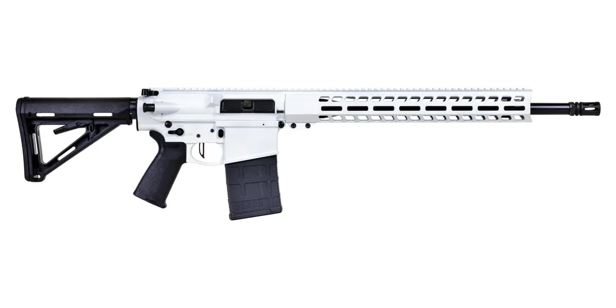 Palmetto State Armory PSA Custom .308 18" Nitride 15" M-Lok Rifle W/3.5lb Flatbow FCG, White Out - Handguard for AR-15 - view 1