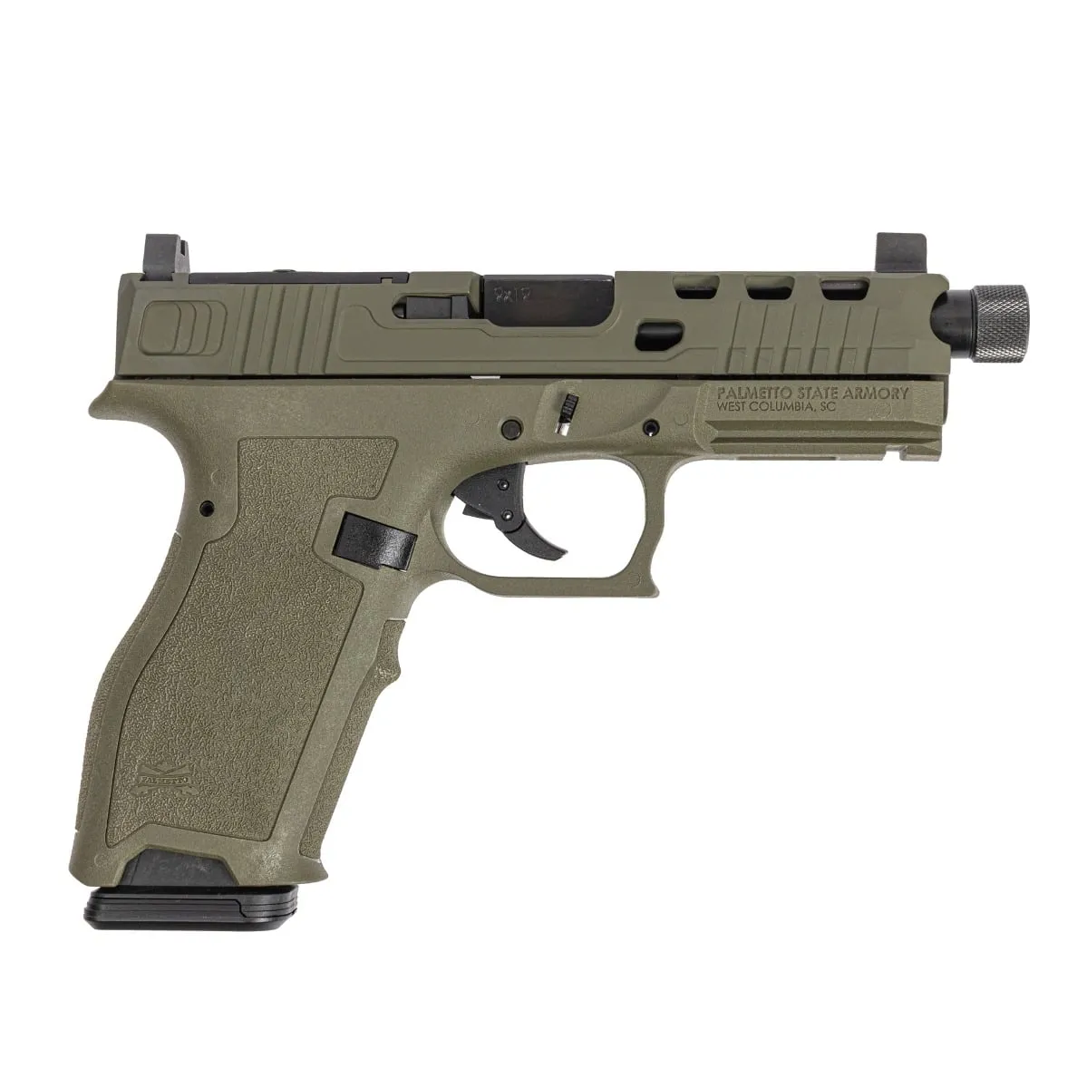 Palmetto State Armory PSA Dagger Full Size - S 9mm Pistol With SWRV2 RMR Slide & Threaded Barrel, Sniper Green - Barrel for AR-15, vista 1