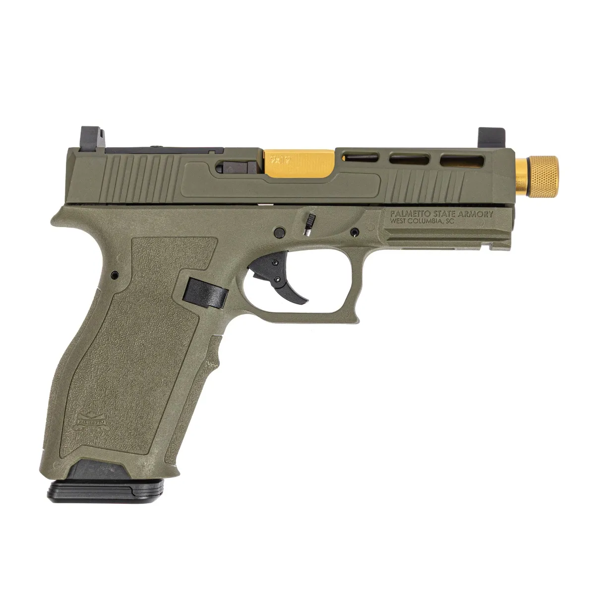 Palmetto State Armory PSA Dagger Full Size - S 9mm SW2 RMR Pistol With TiN Threaded Barrel, Sniper Green - Barrel for AR-15, vista 1