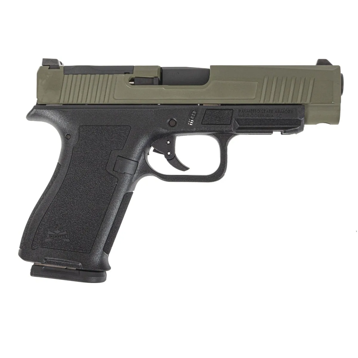 Palmetto State Armory PSA Dagger Micro X-1 9mm Pistol - Shield Cut, Non-Threaded Barrel, Sniper Green Slide, 2-Tone - Barrel for AR-15 - view 1