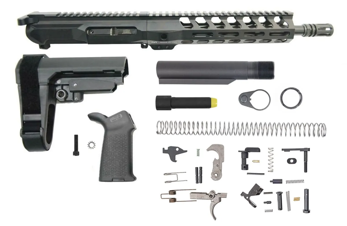 Palmetto State Armory PSA Gen4 10.5" 9mm 1/10 Nitride 9" Lightweight M-lok Railed MOE EPT SBA3 Pistol Kit - Upper Receiver for AR-15 - view 1