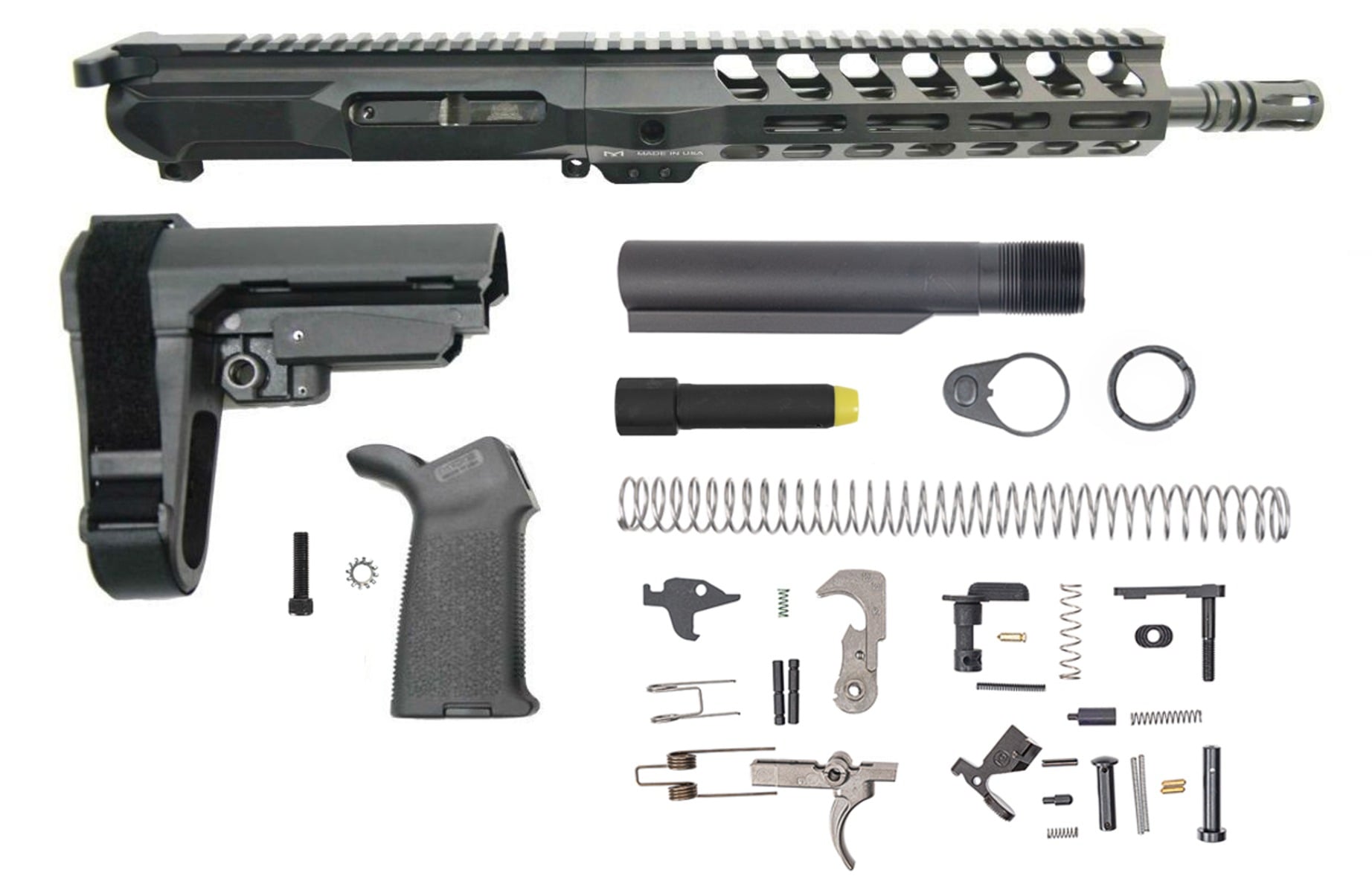 PSA GEN4 10.5" 9mm 1/10 Nitride 9" Lightweight M-LOK Railed MOE SBA3 Pistol KIT - Upper Receiver for AR-15, vista 1