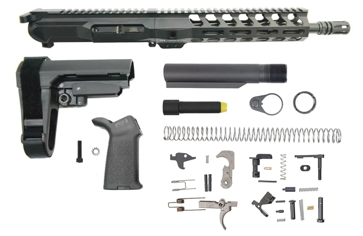 Palmetto State Armory PSA Gen4 10.5" 9mm 1/10 Nitride 9" Lightweight M-lok Railed MOE SBA3 Pistol Kit - Upper Receiver for AR-15 - view 1