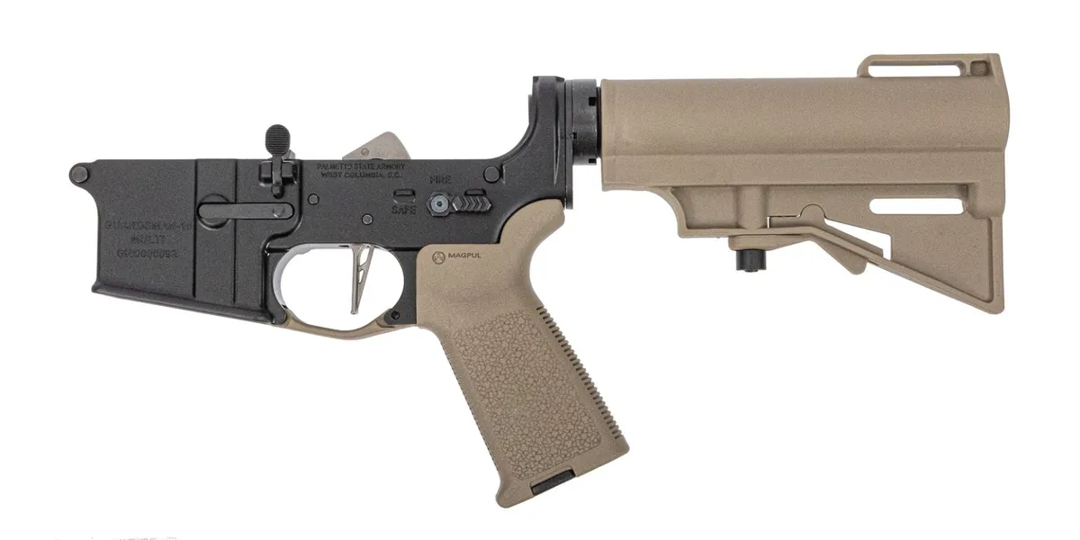 Palmetto State Armory PSA Guardsman-15 Complete MOE Pistol Lower w/ HAR-15 Brace, FDE - Lower Receiver for AR-15, vista 1