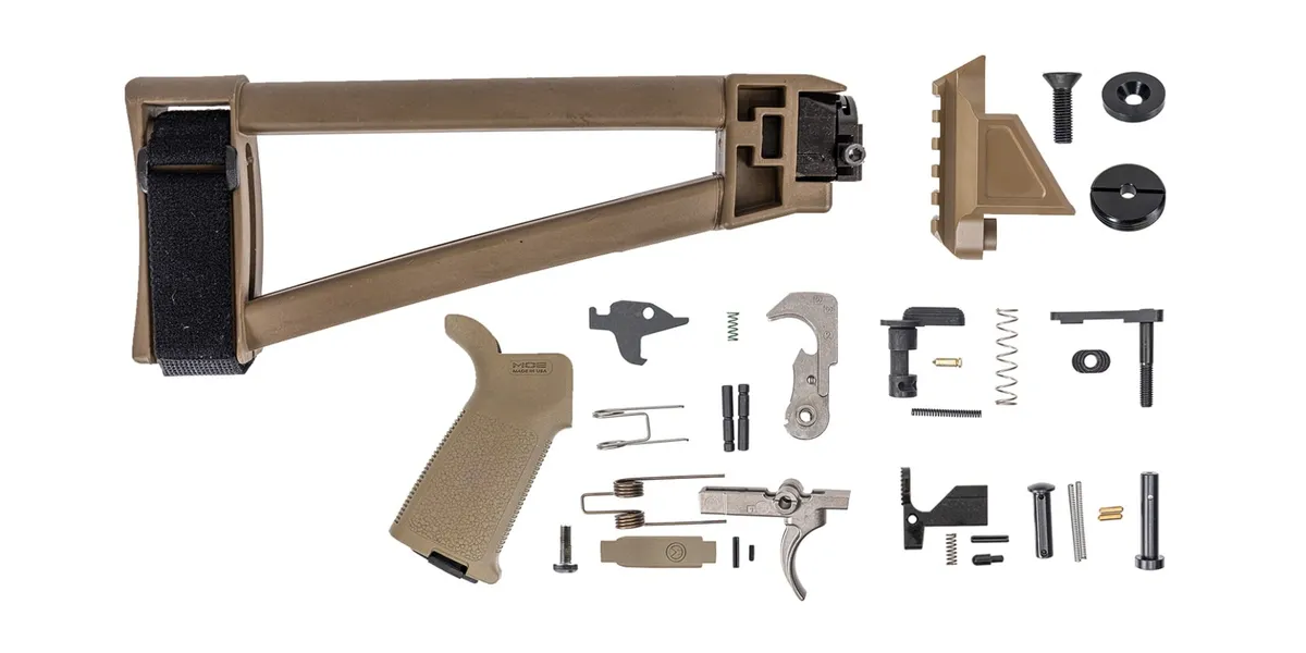 Palmetto State Armory PSA JAKL MOE EPT Triangle Side Folding Pistol Lower Build Kit, FDE - Lower Receiver for AR-15 - view 1