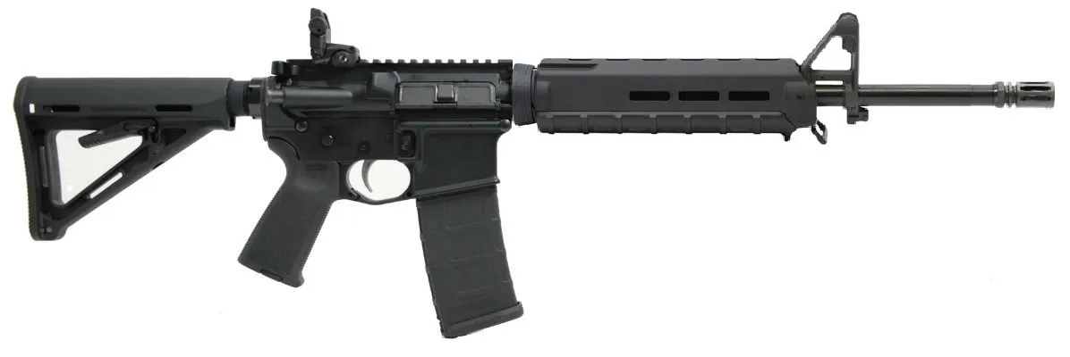 Palmetto State Armory PSA PA-15 16" Nitride A2 Mid-Length 5.56 NATO MOE AR-15 Rifle, Black - Complete Rifle, vista 1