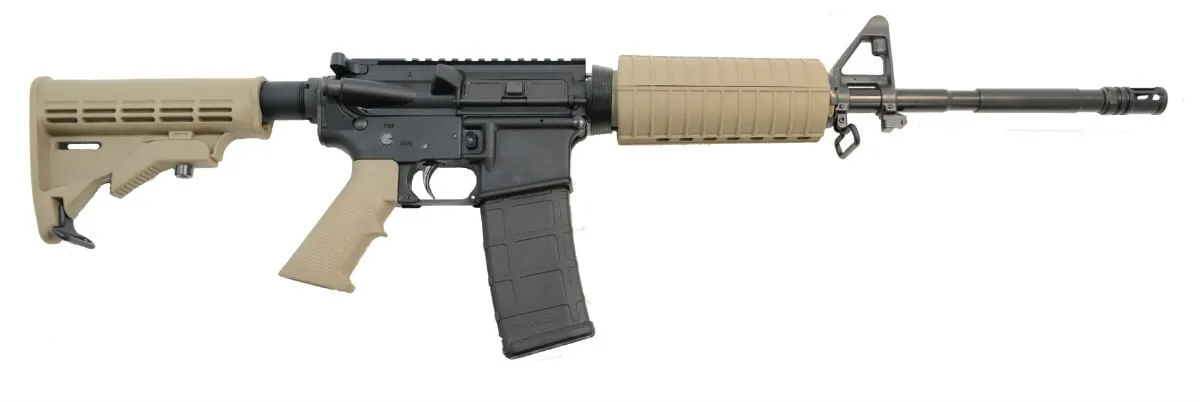 Palmetto State Armory PSA PA-15 16"Nitride M4 Carbine 5.56 NATO Classic AR-15 Rifle, FDE - Complete Rifle, vista 1