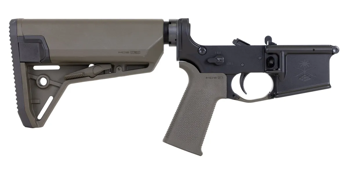 Palmetto State Armory PSA Sabre-15 Forged Lower with MOE SL-S Stock and Grip, ODG - Lower Receiver for AR-15 - view 1