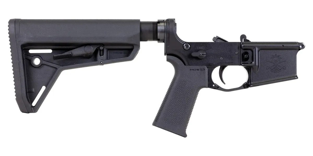 Palmetto State Armory PSA Sabre-15 Forged Lower with MOE SL Stock and Grip, Black - Lower Receiver for AR-15 - view 1