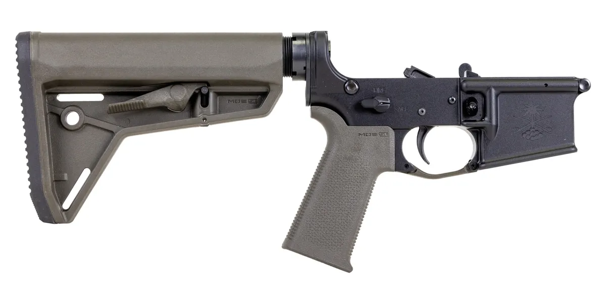 Palmetto State Armory PSA Sabre-15 Forged Lower with MOE SL Stock and Grip, ODG - Lower Receiver for AR-15 - view 1