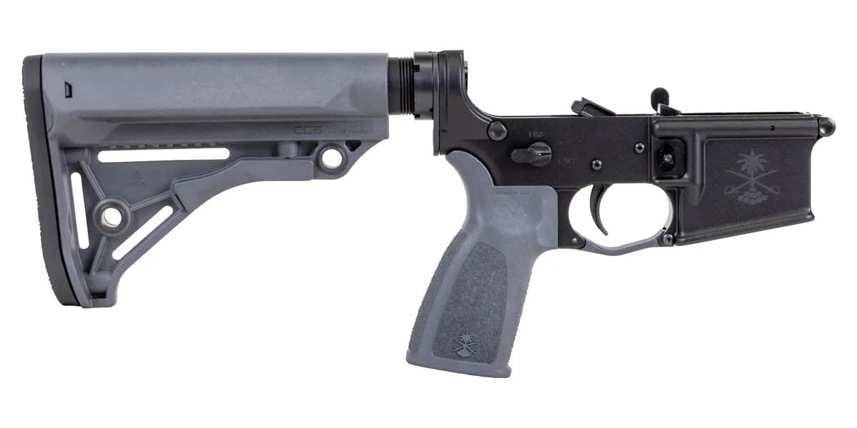 Palmetto State Armory PSA Sabre-15 Forged Lower with Sabre Stock and Grip, Gray - Lower Receiver for AR-15, vista 1